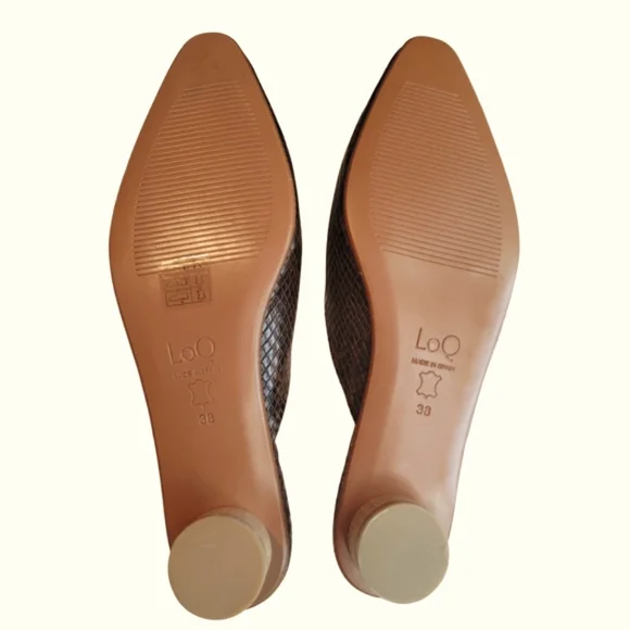 LOQ Brown Snakeskin Mules - Picture 5 of 6
